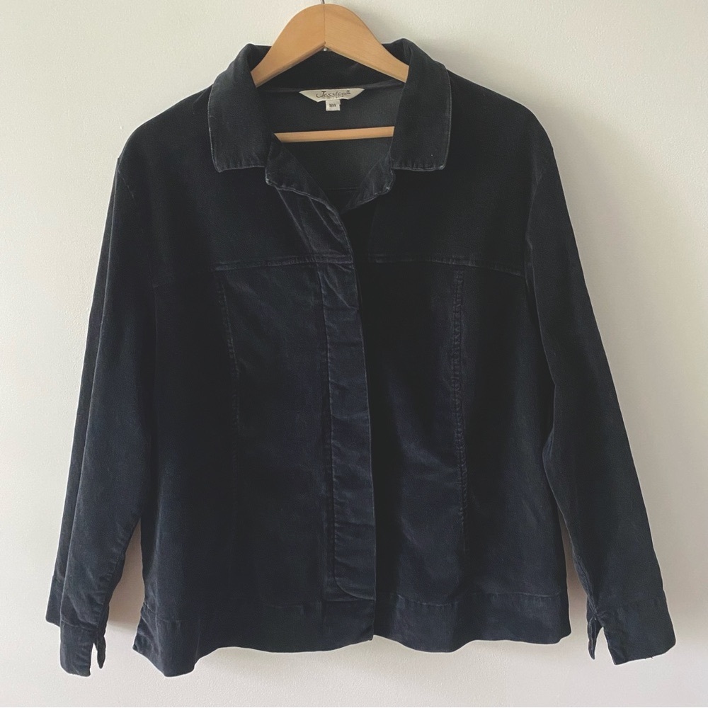 Jessica black classic vintage utility blazer corduroy jacket size 18W womens